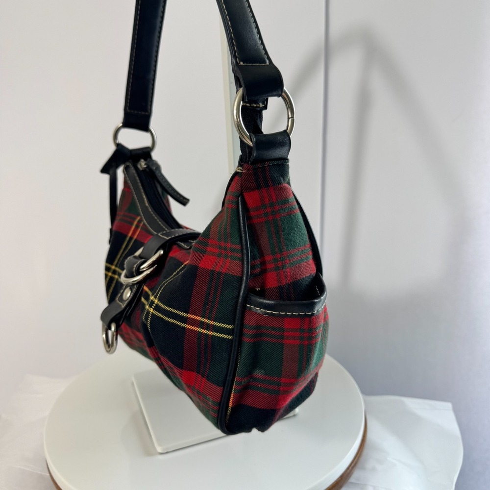 Vintage Y2K Tartan Plaid Preppy Dark Academia Rory Gilmore Shoulder Handbag - Picture 6 of 13
